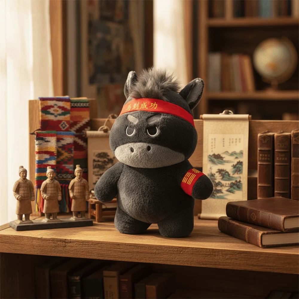 

Черная плюшевая фигурка лошади-талисмана в стиле кавайи, милый дизайн, креативный дизайн, плюшевый материал, фигурка лошади-талисмана, приносящая удачу