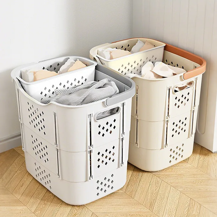 Foldable PP material durable large capacity dirty clothes basket rack modern and simple design suitable for home laundry storage