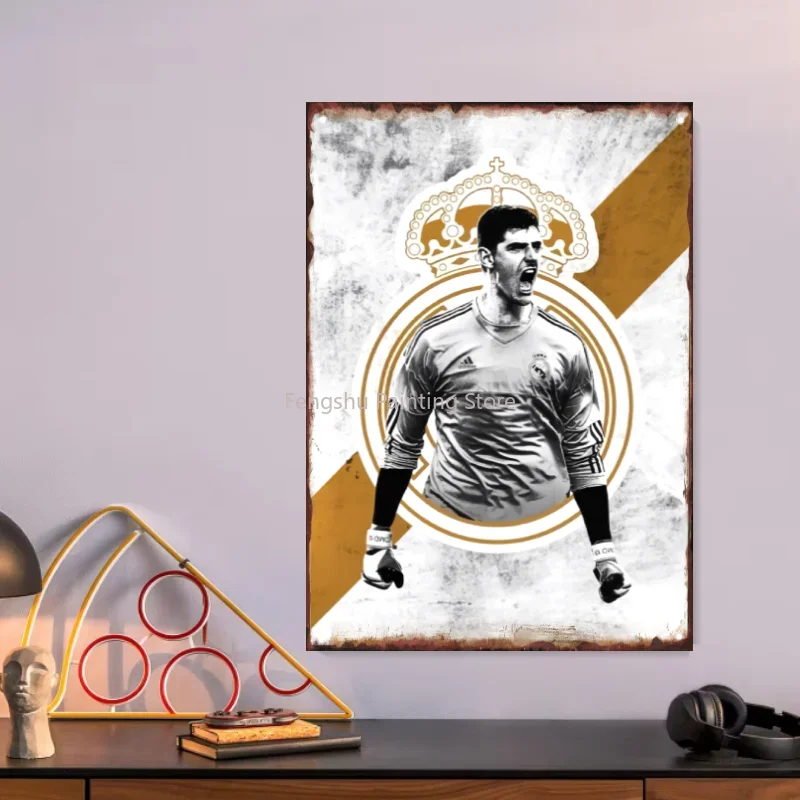 Thibaut Courtois profession football Vintage Poster Wall Mural Art Painting Metal Tin Sign Decor Retro Living Room motorcycl