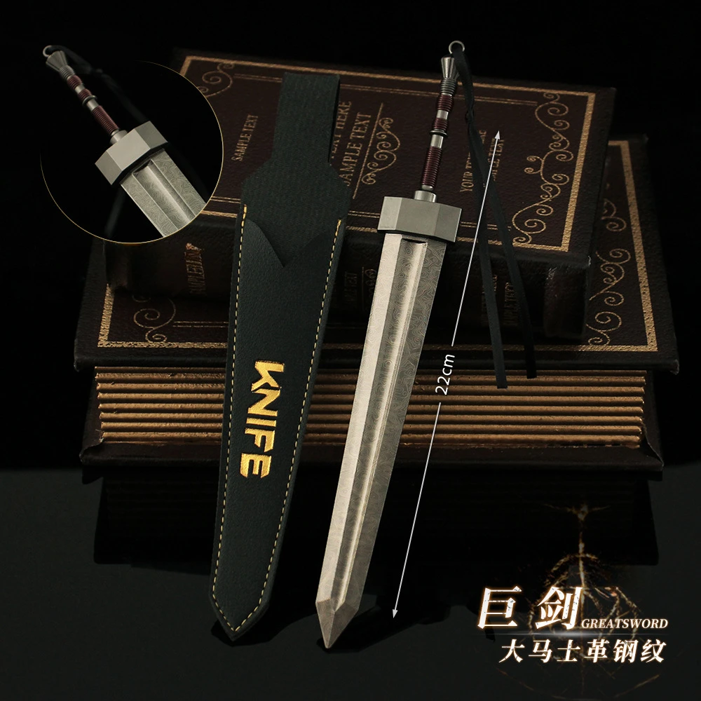 

22cm Greatsword Melee Armament Anime Eldens Game Colossal Sword Katana Metal Weapon Model Accessories Desktop Ornaments Gift Toy