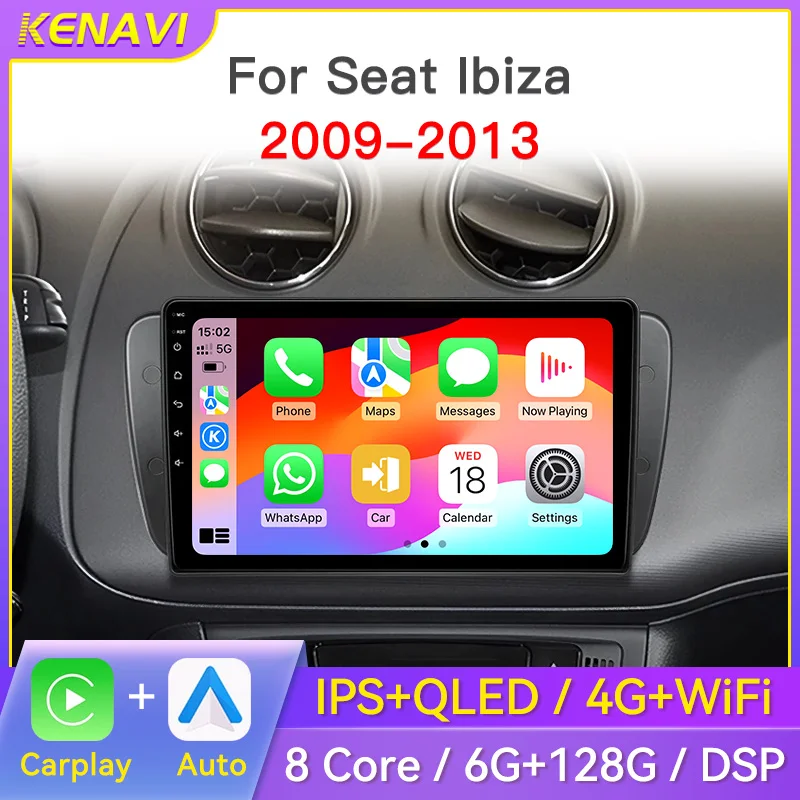 2 Din Android Car Stereo Radio For Seat Ibiza MK4 6J 2009-2013 Multimedia Video Player Wireless Carplay Auto GPS RDS Head Unit