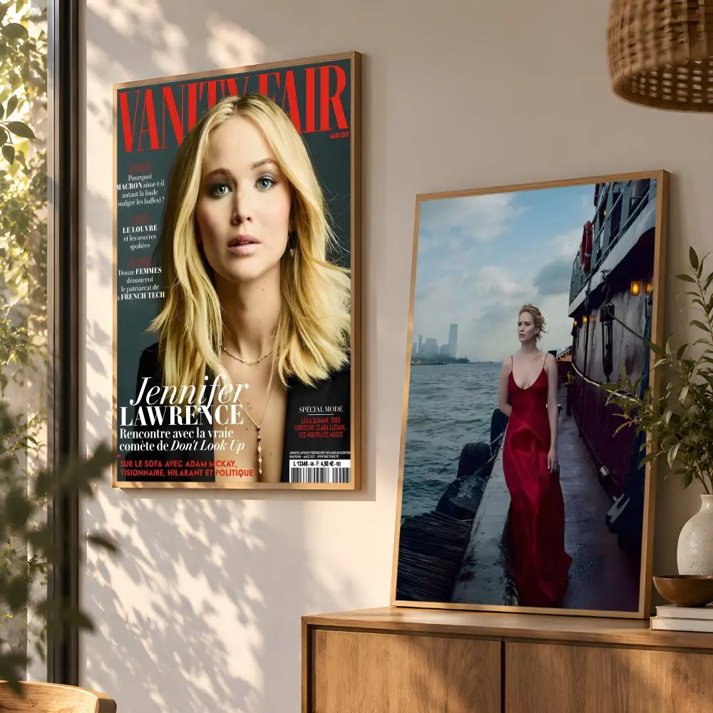 J-Jennifer L-Lawrence Poster Wall Art Home Decor Living Room Bedroom Office Dorm Apartment Gift