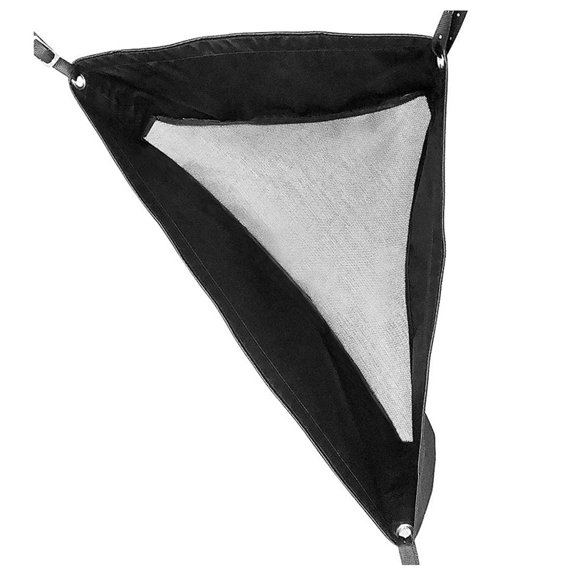 Alimentador de esquina para caballos, bolsa de heno de esquina profunda con parte inferior de malla y broches para puesto de remolque de caballos, negro