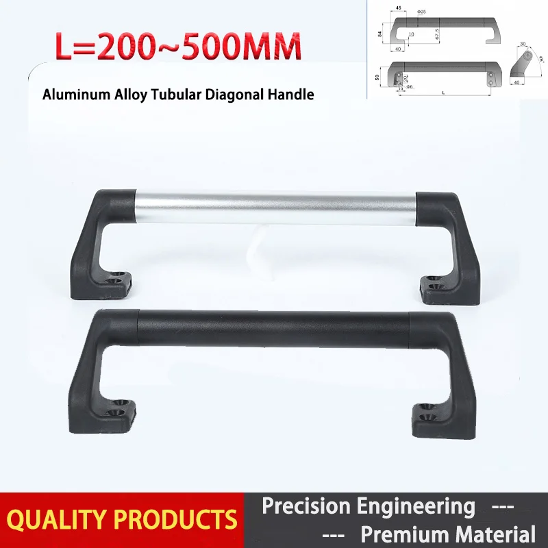 

1pcs Tube Shaped 2-Hole Diagonal Handle Circular Protection 25 Tube Door Handle Aluminum Alloy Round Tube Hardware Door Handle