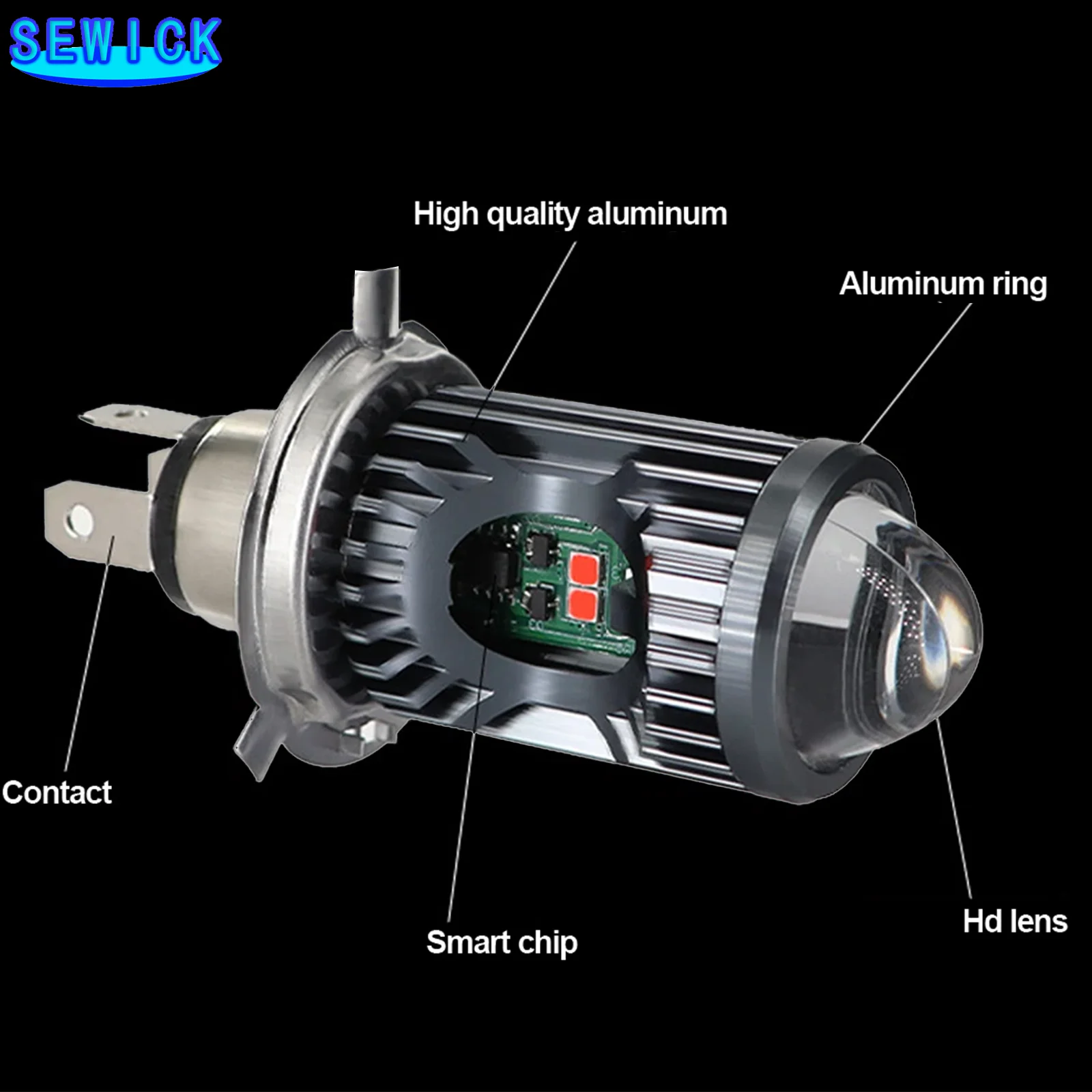 4 ألوان H4 LED موتو H6 BA20D P15D LED موتو دراجة نارية المصابيح الأمامية عدسة أصفر أزرق أحمر مرحبا لو مصباح دراجة نارية المصباح مصباح