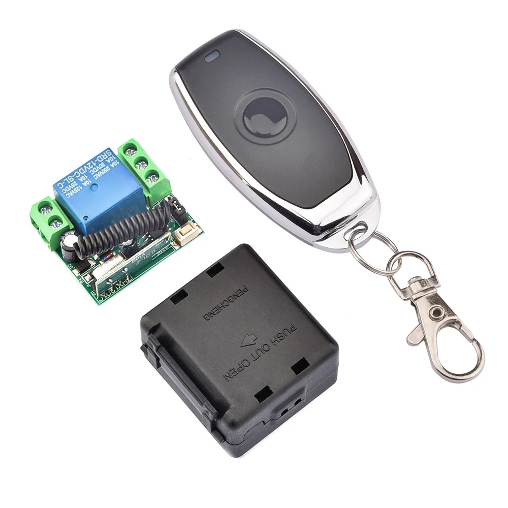 DC 12V 10A 1 Way Relé 433Mhz Interruptor de Control Remoto Inalámbrico RF Transmisor con Control Remoto 1 Chanel Para Luz LED puerta