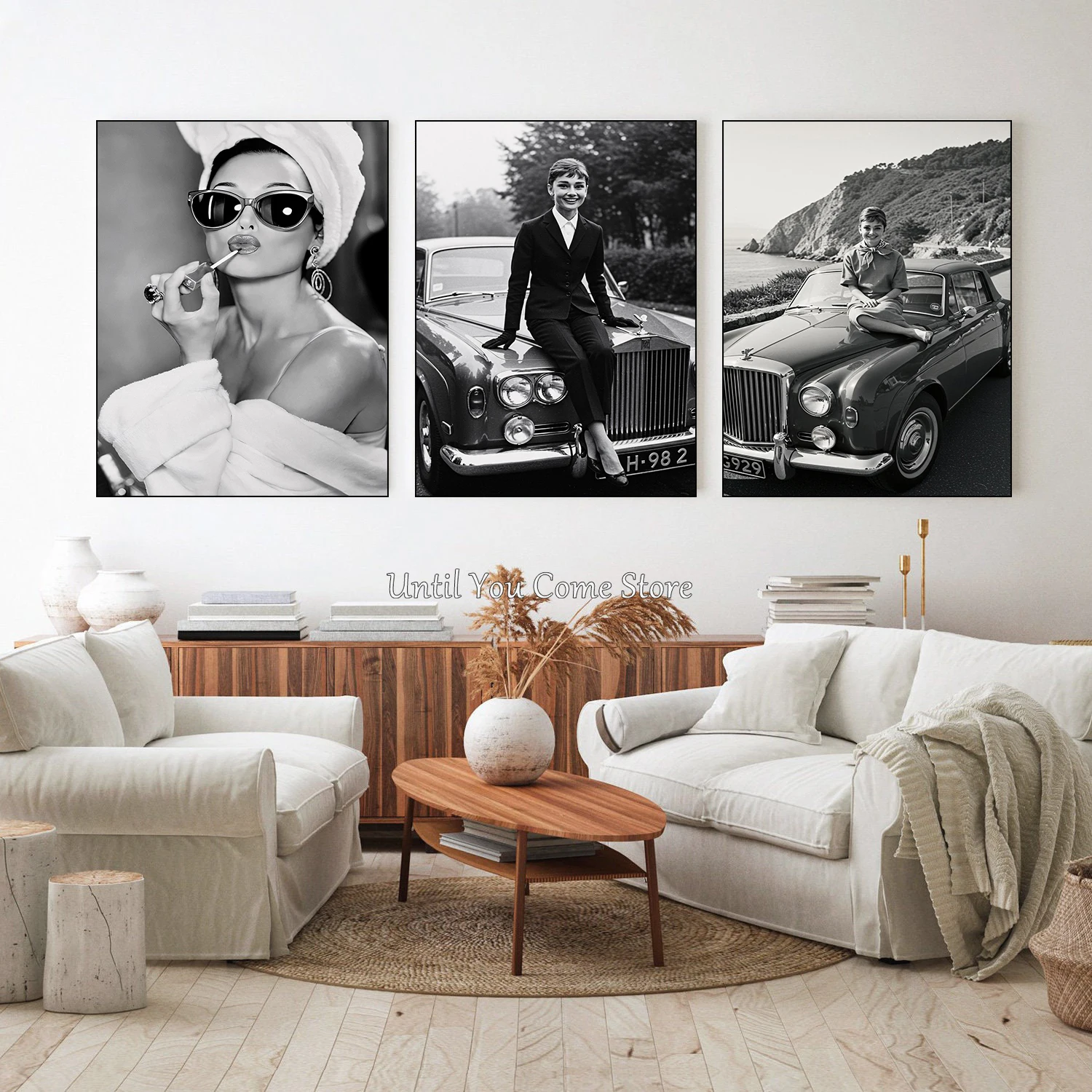 Audrey Hepburn Series Vintage Poster Print Canvas Art Pictures Home for Living Room and Bedroom  Wall Decor Frameless Painting