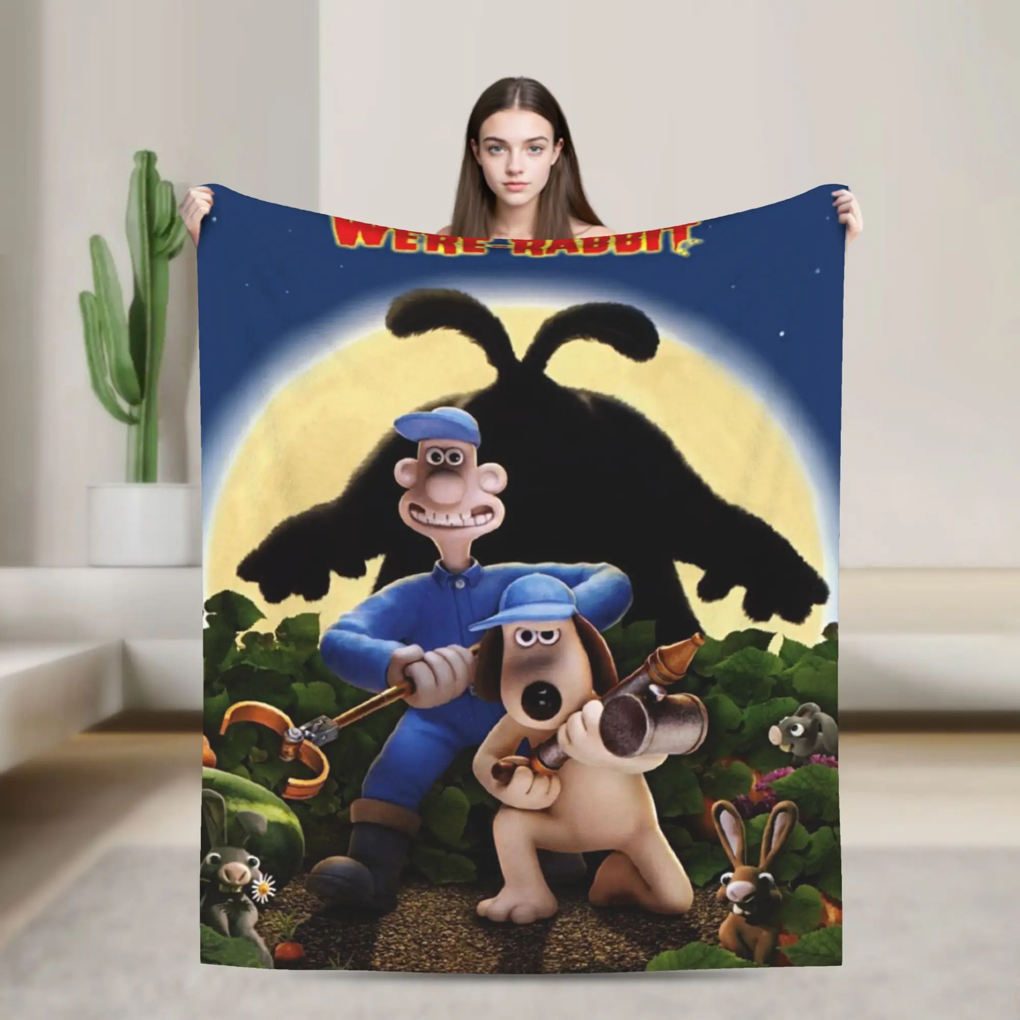 بطانية والاسز آند جروميتس الكرتونية مقاسات متعددة بطانيات دافئة ومريحة منفوشة للأريكة والسرير