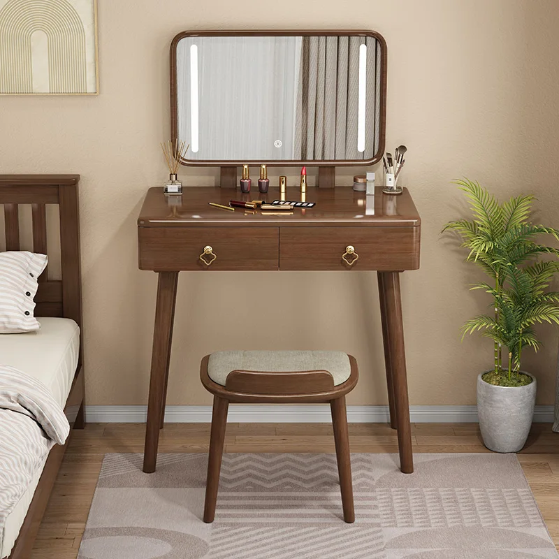 

Chair Console Small Vanity Mirror Lights Drawers Bedroom Dressing Make Up Table Desk Set Mesa De Maquillaje Bedroom Furnitures