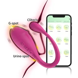 여성용 블루투스 앱 착용 진동기 G 스팟 딜도, 진동 계란 자극, 여성 질 공 마사지기, 자위기 섹스 토이