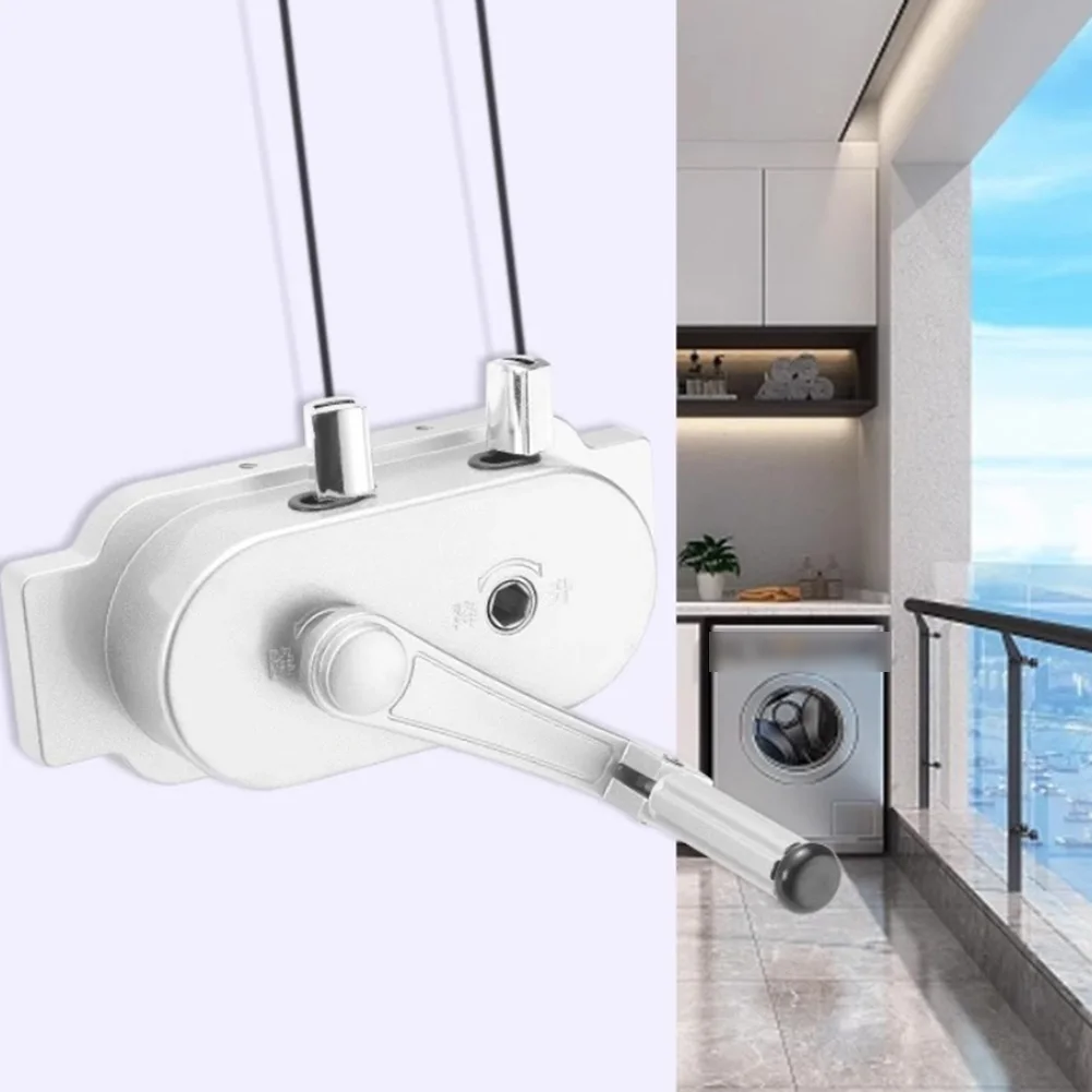 Aluminum Alloy Hand Crank Handle for Clothes Drying Racks with Six Tooth Mechanical Advantage for Effortless Vertical Adjustment