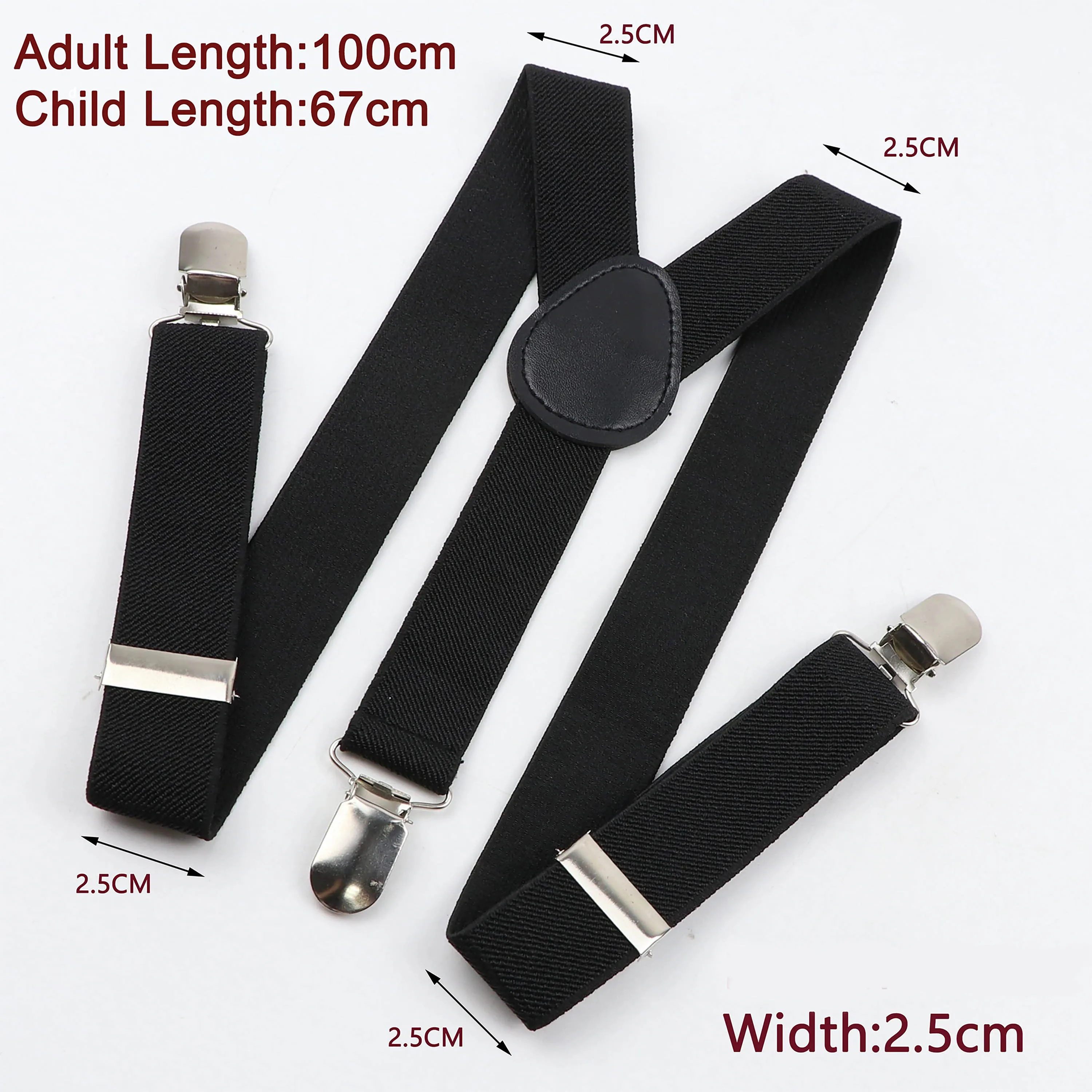 Men's Kids Solid Color Suspender Bowtie Set