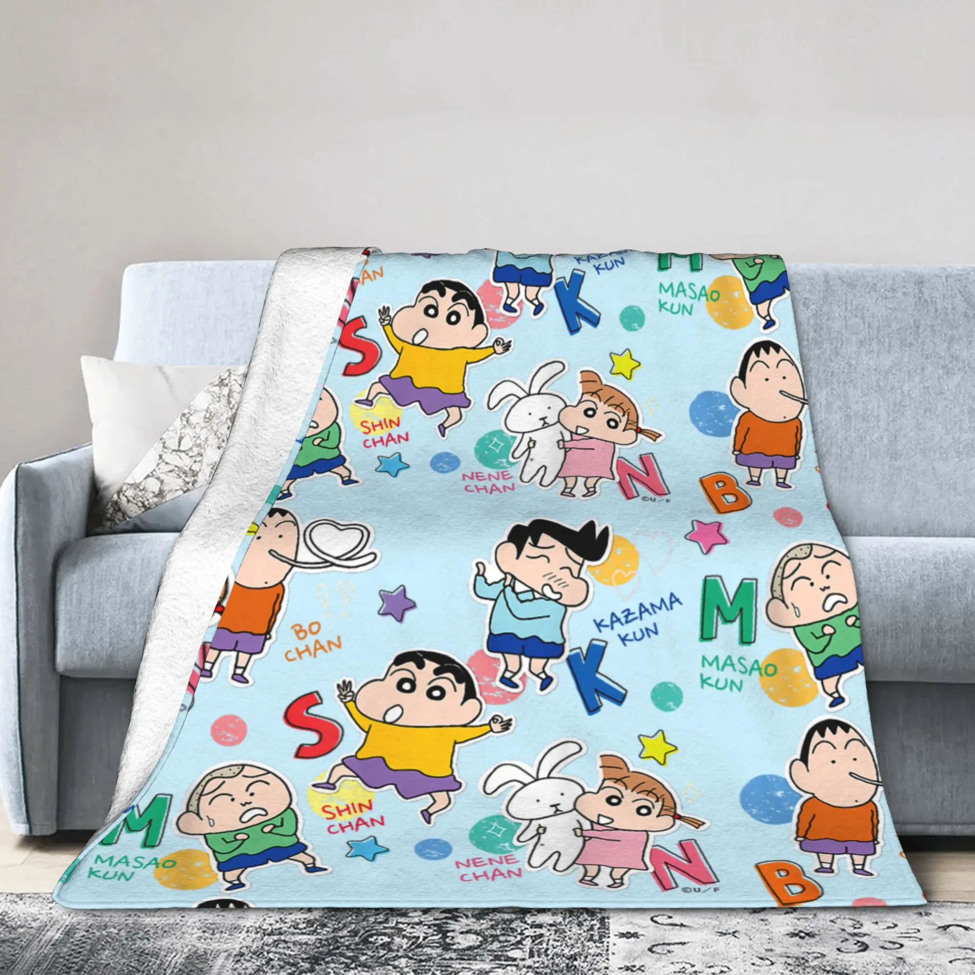 تلوين شين تشان الفانيلا بطانية ساتو ماساو نيني تورو بوشان مضحك رمي بطانية للمنزل فندق أريكة 200x150 سنتيمتر المفارش #3