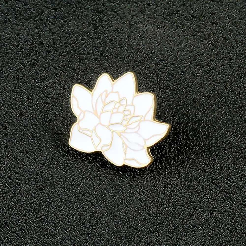 Badge Pin Jewelry Accessories Travel Commemorative White Lotus Flower Lotus Flower Brooch Enamel Pin Brooches Pin Lapel Brooch