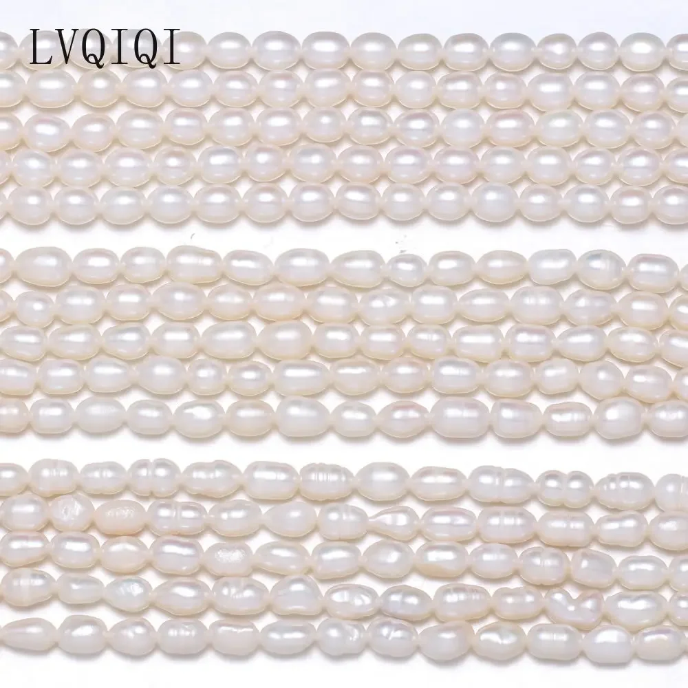 

A Real Natural Freshwater Pearl Beads High Quality Rice Shape Punch Loose Bead For DIY Elegant Necklace Bracelet Jewelry Making