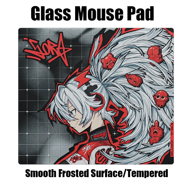SP-004 Glass Mouse Pad Drift SORA YUME Frosted Surface Desk Mat Tempered FPS Custom Office Gaming Replica Pads