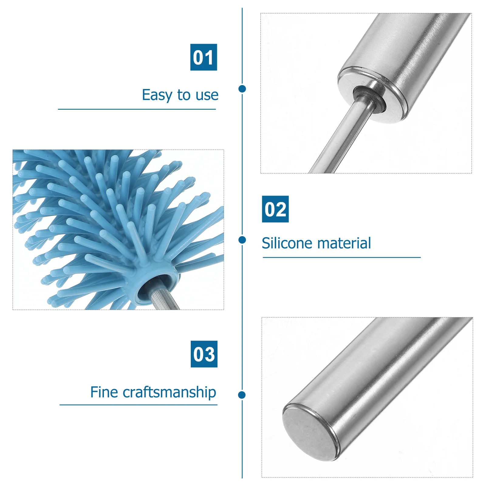 Spazzole per biberon in silicone Manico per biberon Tazza d'acqua Detergente per barattoli di tè Setole morbide Tipo di spinta portatile per uso domestico