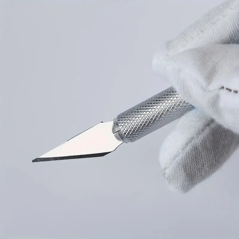 Engraving Non-Slip Metal Scalpel Knife Kit + 50/20/10/5pcs #11 Blades Cutter Craft Knives for Mobile Phone PCB Repair Hand Tools image 3