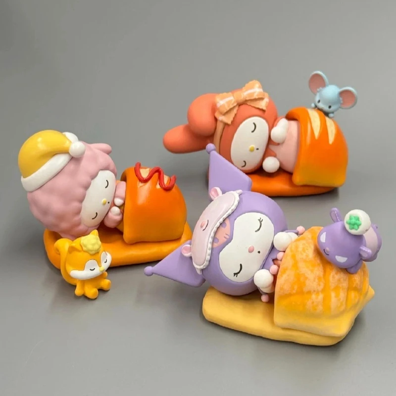 New Sanrio Happy Baking Series Trendy Handmade Blind Box Hellokitty My Melody Kuromi Model Desktop Ornament Gift Mystery Box Toy