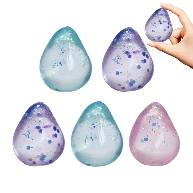 Cube Stress Ball Gumdrop Stress Ball 5 Pieces Squeeze Fidget Toys Stress Squeeze Toy Ice Cube Fidget For Friends Children