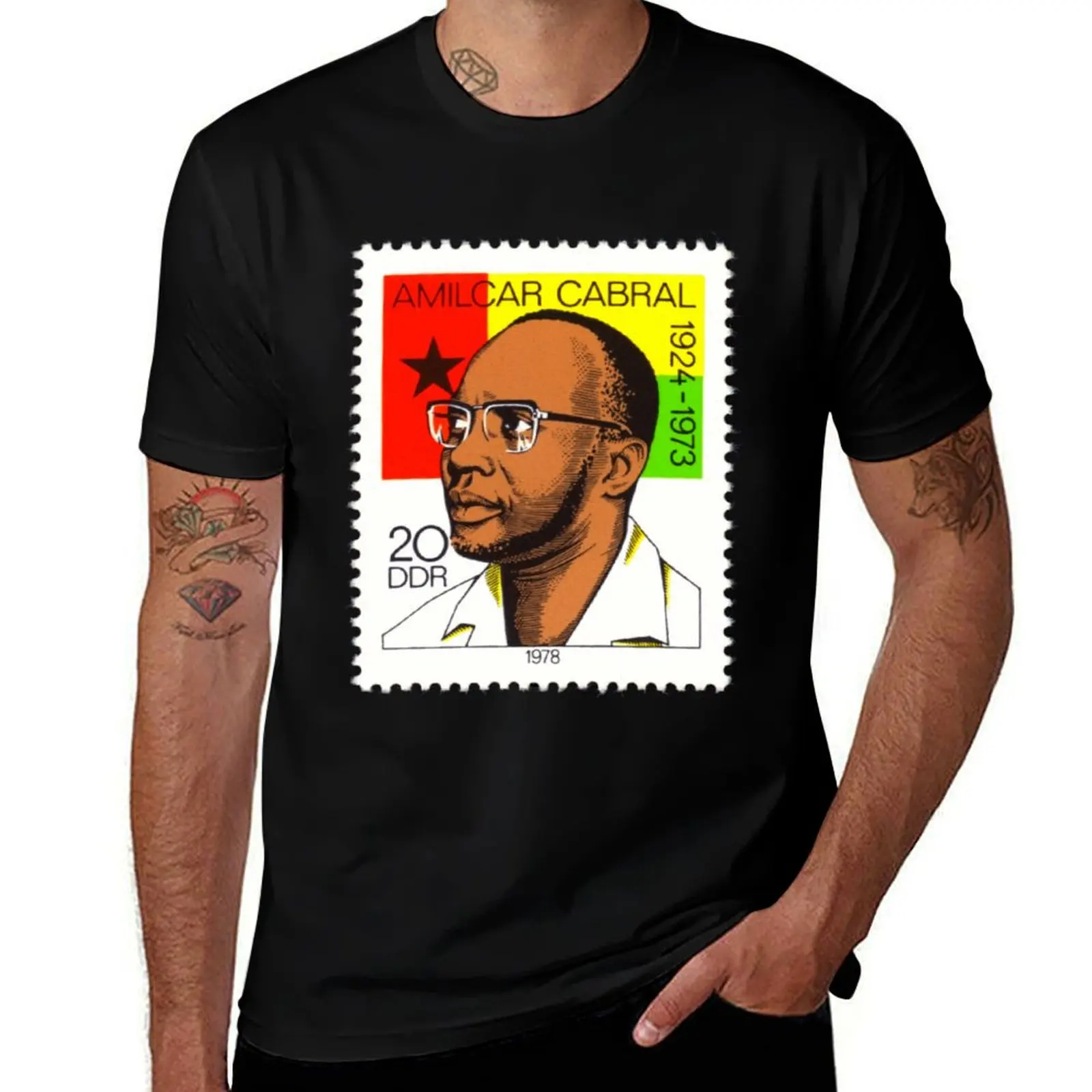 

Amílcar Cabral-3 DDR Stamp T-Shirt black cotton t-shirt plain for man package t shirt personalised T-Shirt