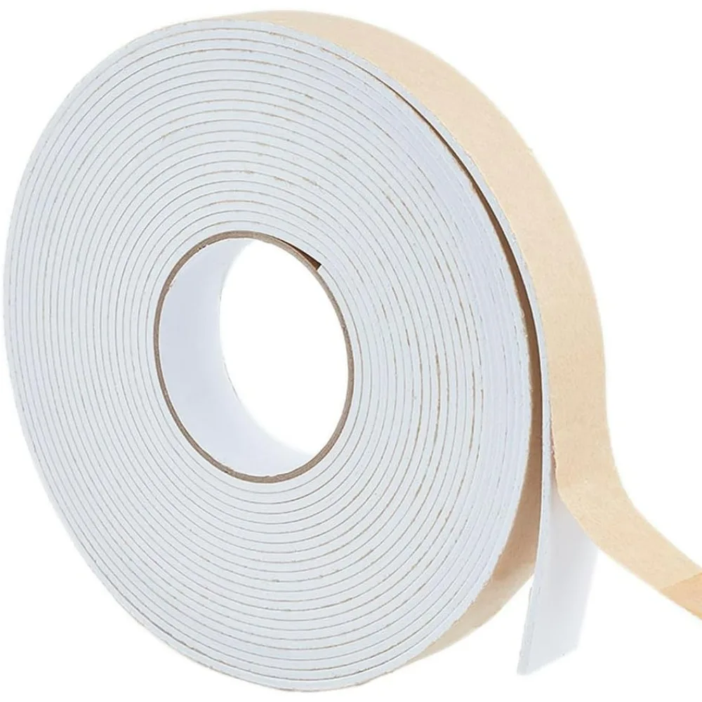 10m White Foam Seal Strips Tape 30mmx3mm High Density Foam Weather Stripping for Furniture Cars Speakers Sports Equipment