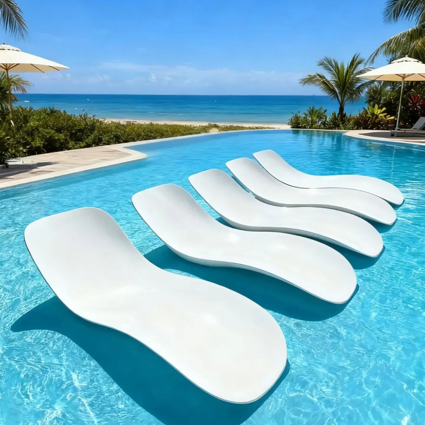 FRP lounge chair, outdoor weathering and waterproof, hotel swimming pool leisure beach chair