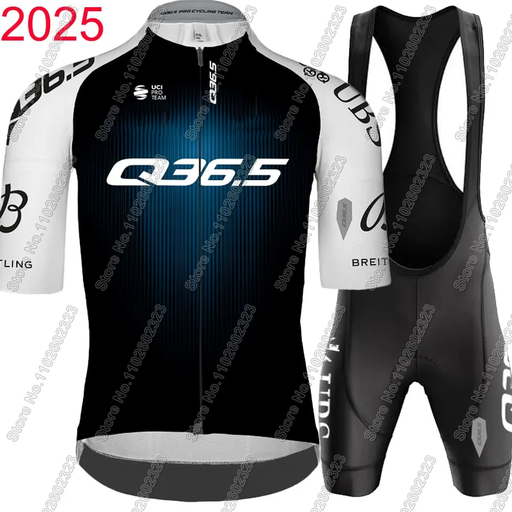 Pro Team Q36.5 Cycling 2025 Jersey Set Short Sleeve Switzerland Clothing Mens Road Bike Shirts Suit Bicycle Bib Shorts MTB Ropa