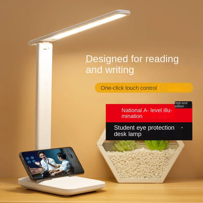 Rechargeable Table Lamp touch dimming color adjustment Led Clock Dispaly Reading Lamp charging bedroom Desk Lamp with Fan