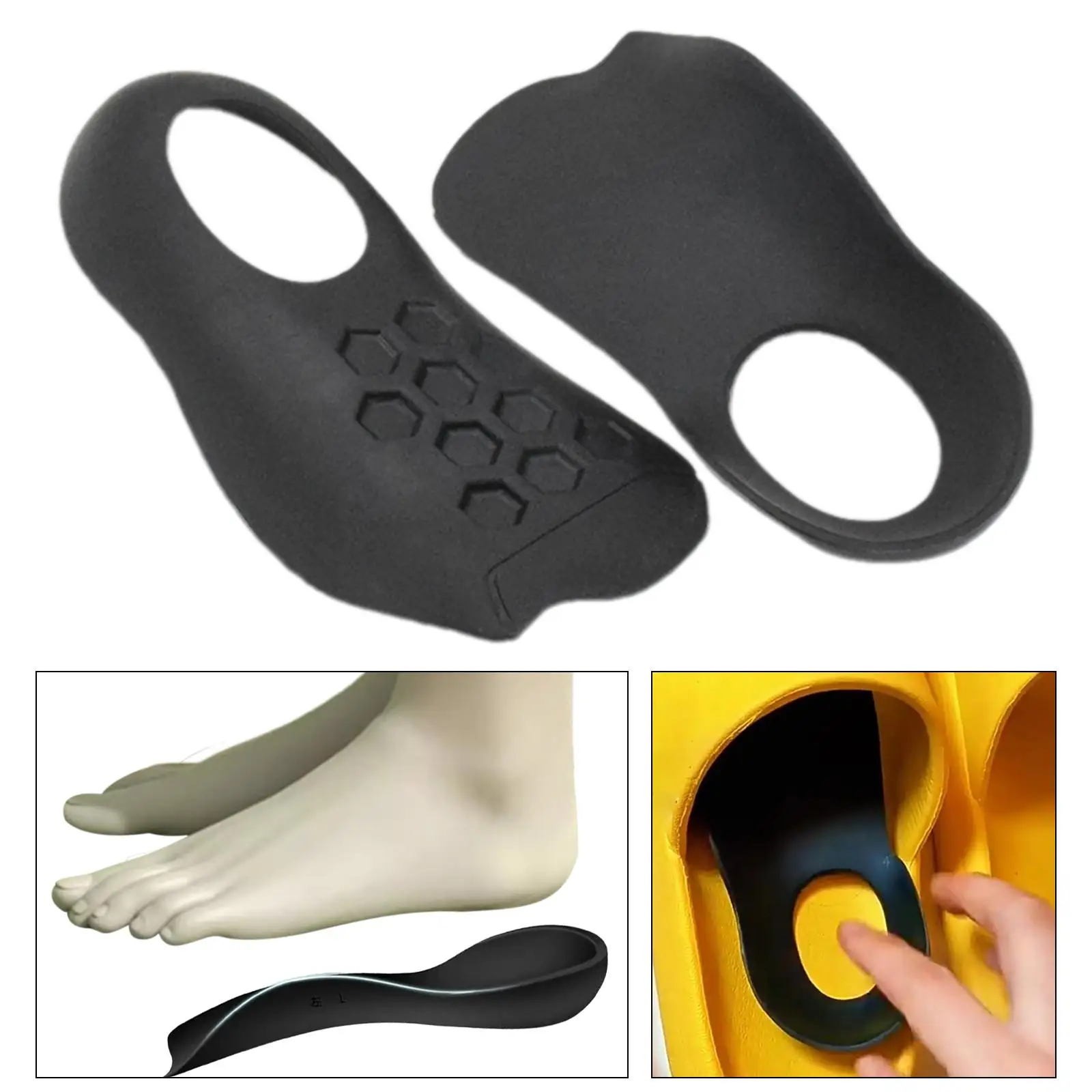 Correttore per solette di supporto per arco plantare rimovibile per piedi piatti per la corsa (1 paio), inserti per scarpe di supporto per arco alto, cuscinetto rimovibile