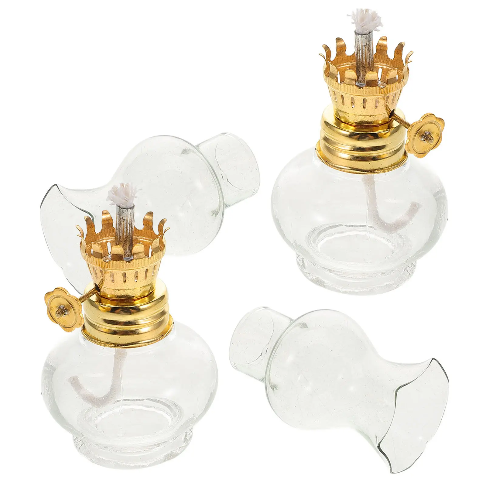 

2 Pcs Night Paraffin Oil Lamp Wick Bedroom For Indoor Use Cute Imitation