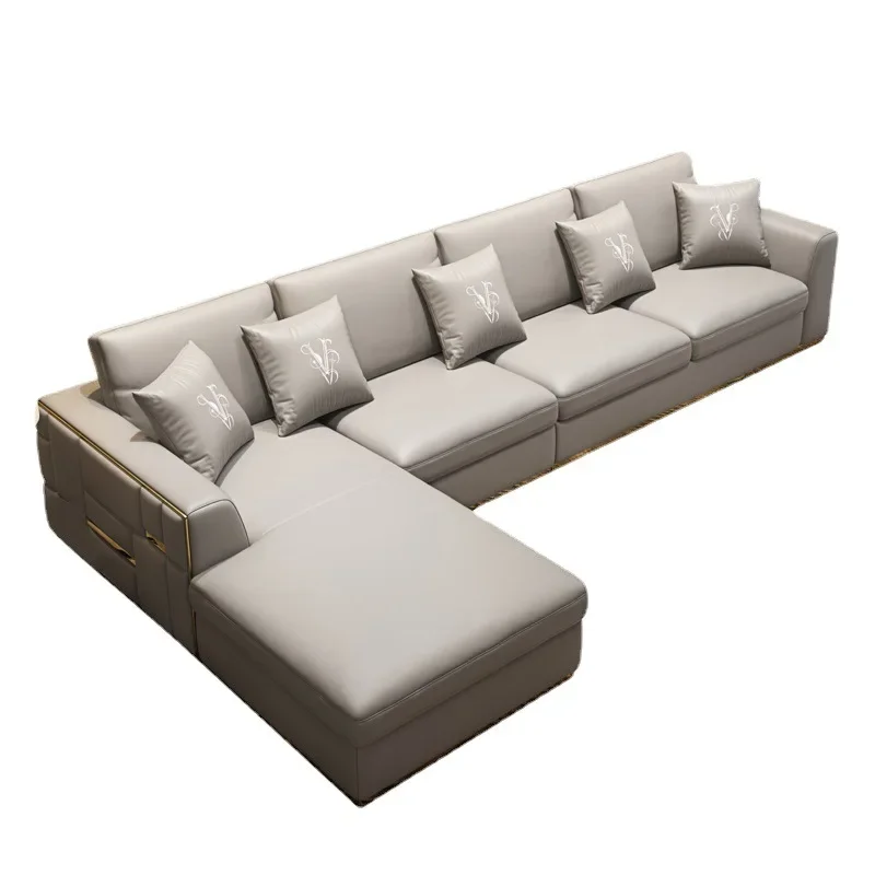 

Modern Home Furniture Sectional L Shape Sofa Leather Couch Living Room Sofa