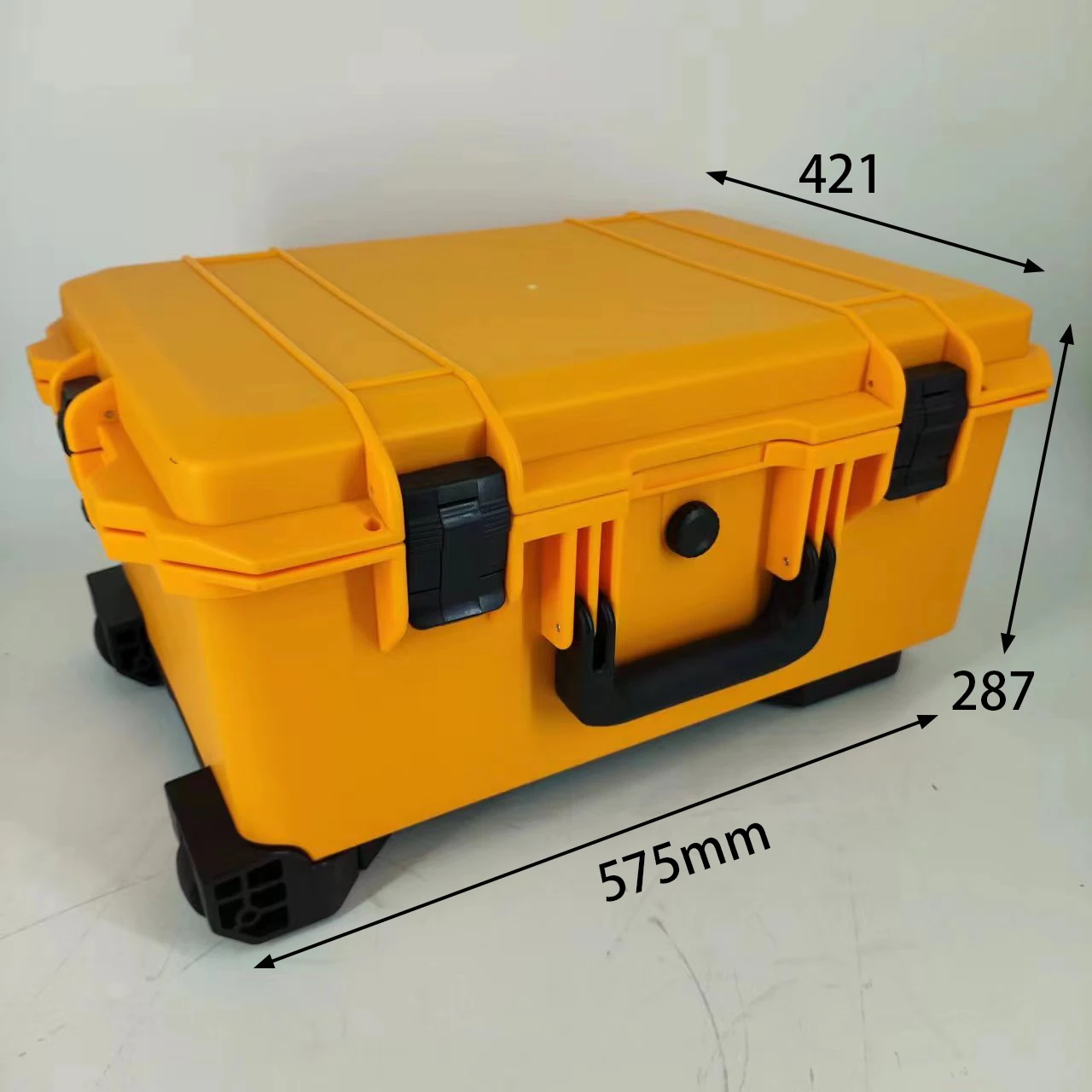 DPC112-2 Orange hard plastic waterproof shockproof equipment safety protection case with wheels and tie rods