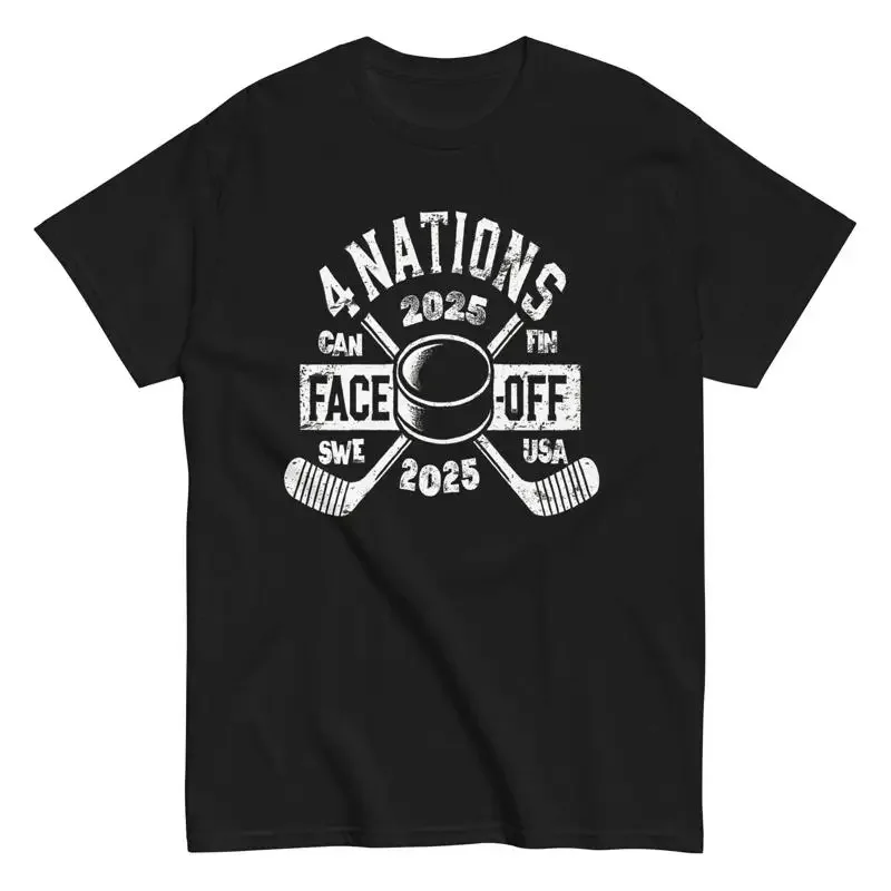 4 Nations Face Off 2025 Hockey T Shirt Vintage Distressed Funny Sports