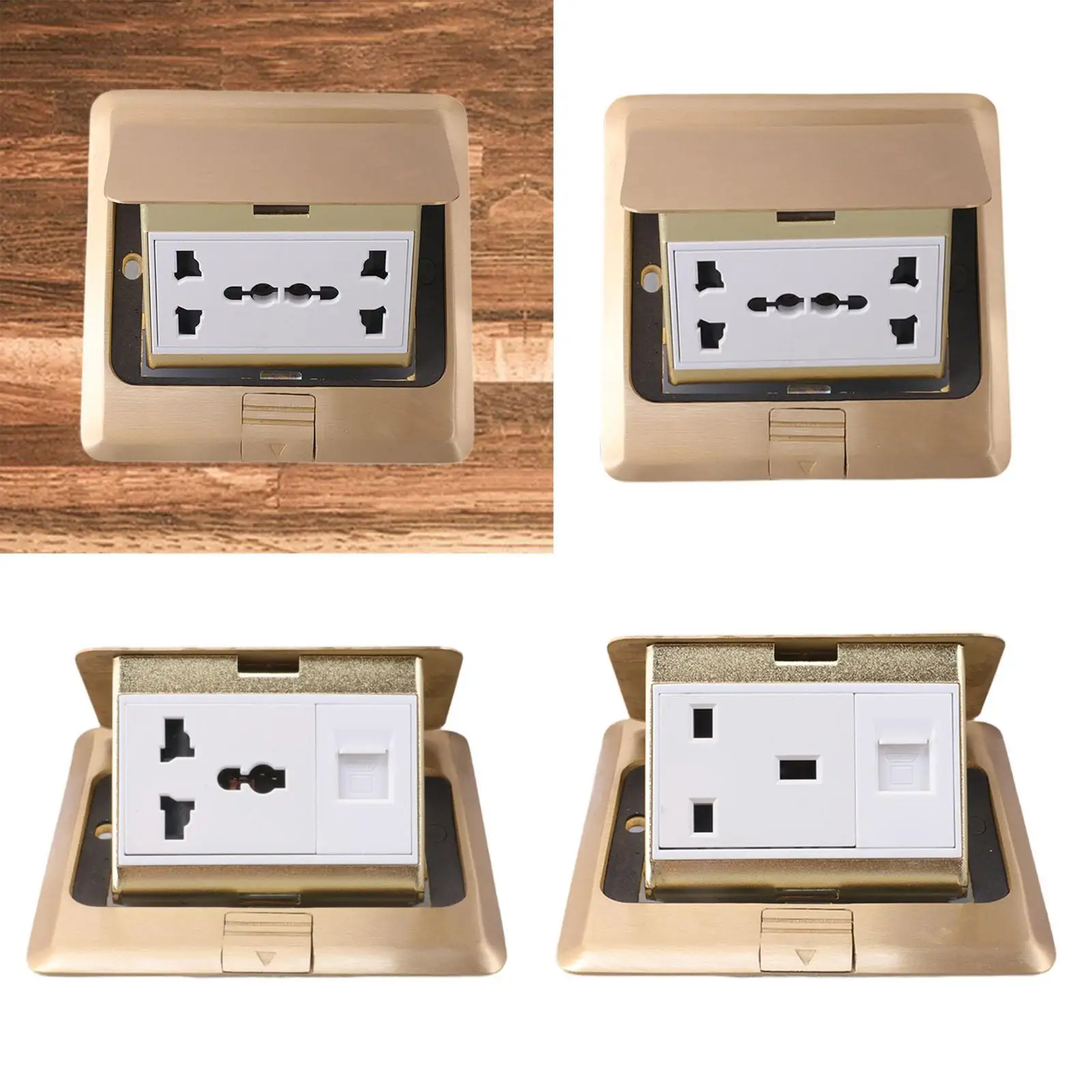Floor Box Countertop Copper Weather Resistant Electrical Adapters Household Tamper Resistant Floor Socket Electrical Outlet Kit