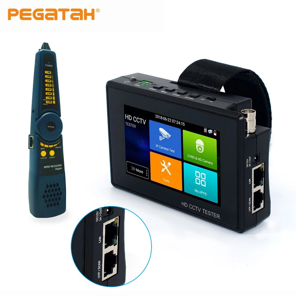 Probador de cámaras IP CCTV 4K IPC-1800 plus 4 en 1, monitor 5 en 1 para cámaras IP, AHD, CVI, TVI, CVBS, probador de cámaras analógicas IP, probador H.265 POE CFTV