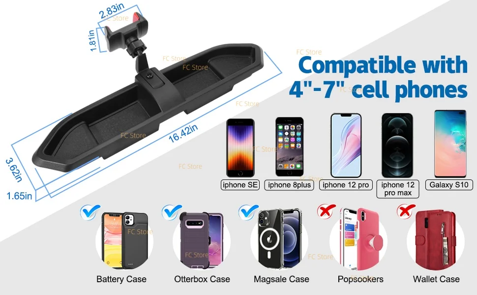 Verbesserte Telefonhalterung für Jeep Wrangler JL JLU & Gladiator JT 2018 2019 2020 2021 2022 2023, Multifunktionale Telefonhalterung für Armaturenbrett – Detail 2