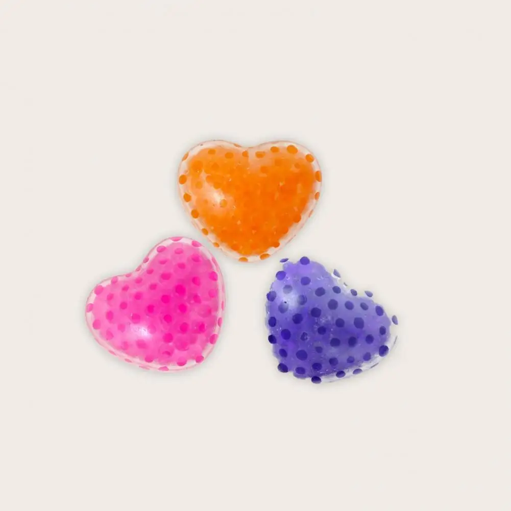 Heart Squishes Fidget Toy Valentine's Day Gift 5pcs Love Heart Squish Toy with Glitter Powder Small Balls for Stress for Kids