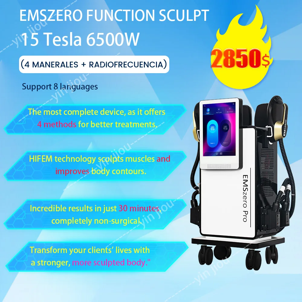 2024 Newest Portable DLS-EMSZERO RF  Power 6500W Weight Loss Muscle Stimulating Fat Removal Muscle Sculpt Machine EMSzero