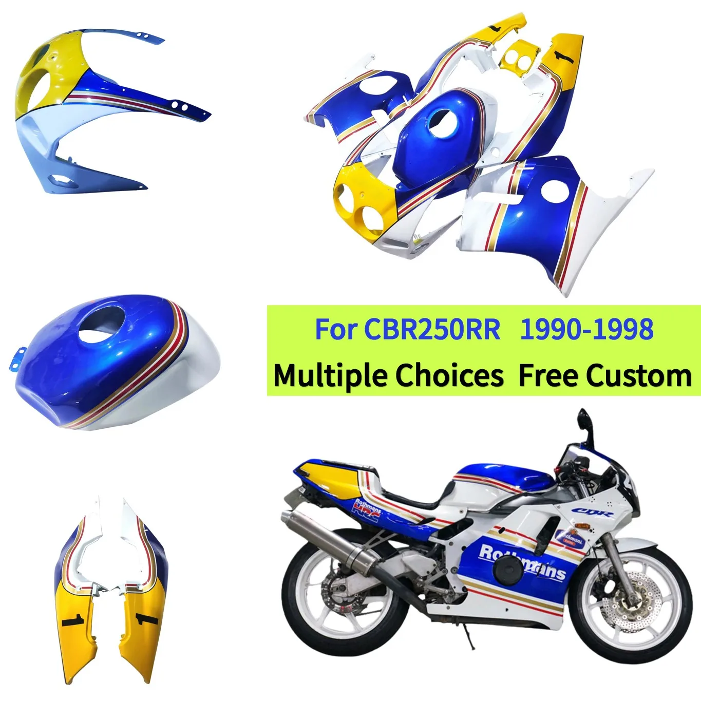 

Fit For Honda CBR250RR MC22 90-94 Motorcycle Complete Fairing Set CBR 250 RR 1991 1992 1993 1994