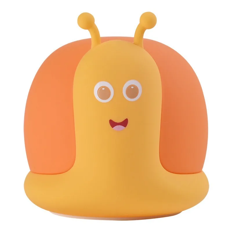 snail night light usb-c rechargeable touch control dimmable warm light timer 8-10h use kid bedroom decor gift portable 4h charge