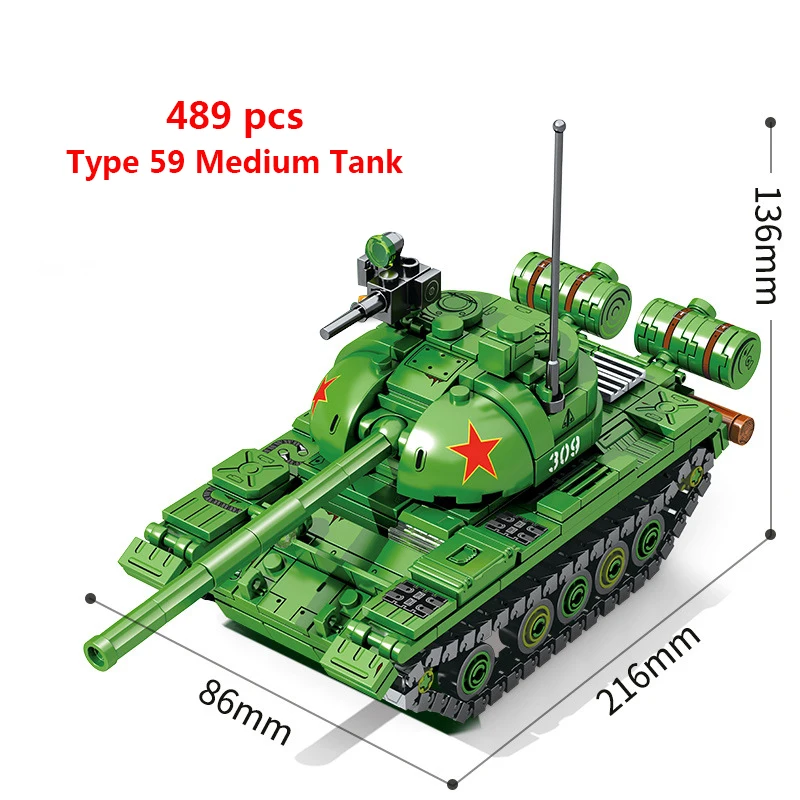 MilitaryTiger I Tank Panzer German US M1A2 Model Building Blocks World War 2 Army Soldier Figure WW2 Construction Toys