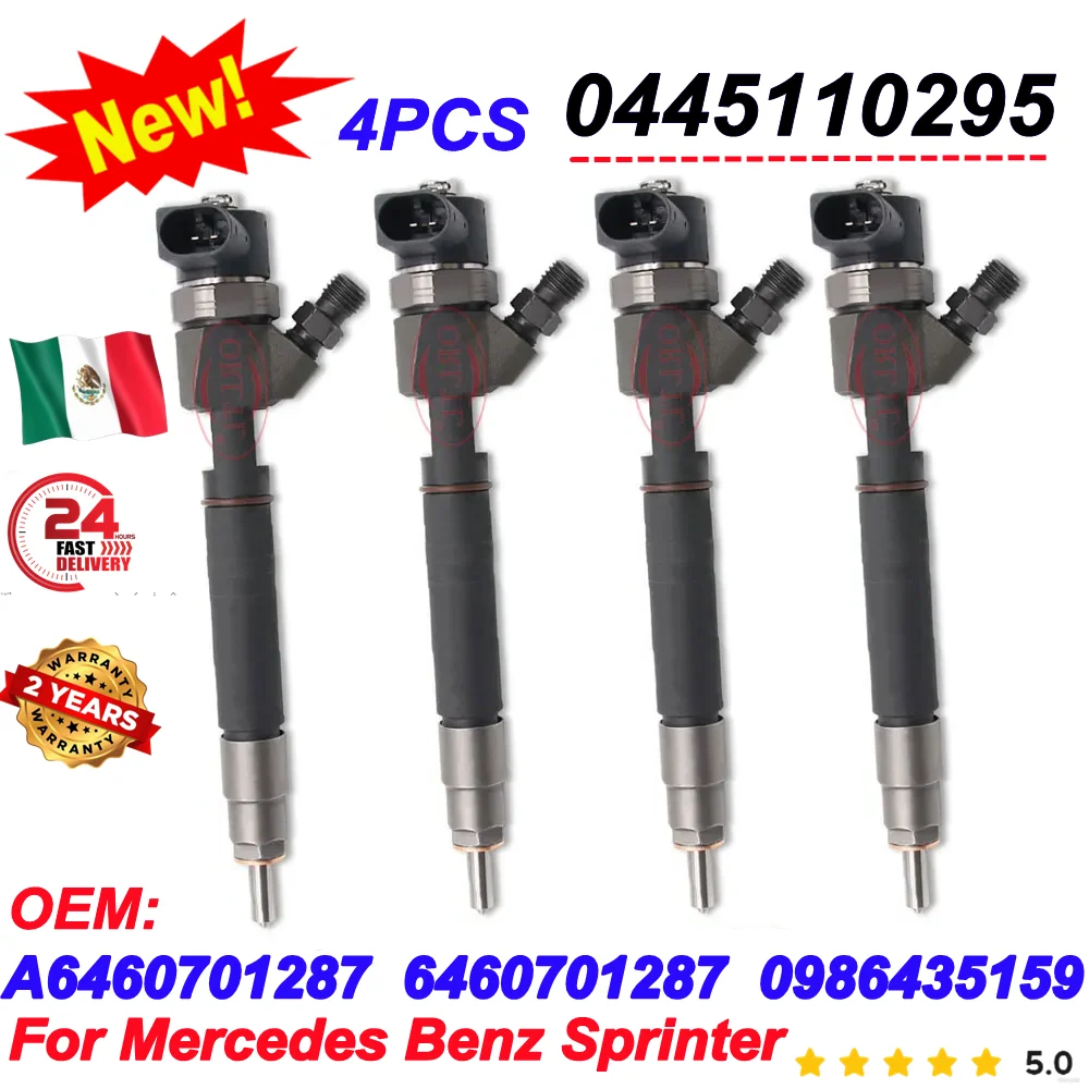 4 قطعة 0445110295 A6460701287 حقيقية الأصلي حاقن الوقود r0 445 110 295 6460701287 فوهة الديزل لبنز سبرينتر ORLTL