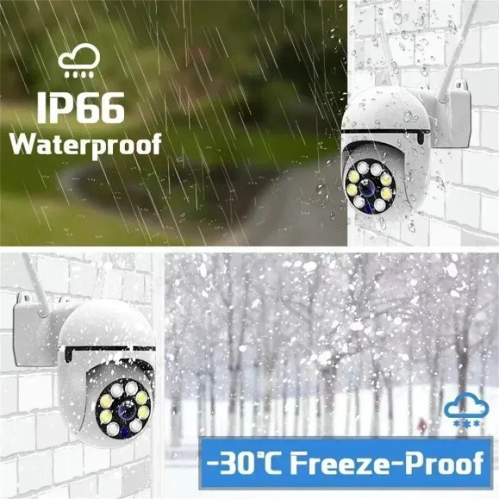 Cámara de Vigilancia Inalámbrica de 8MP, Wifi IP para Exteriores, Zoom 4X, Cámaras Inteligentes para el Hogar, CCTV, IA, Seguimiento Humano, Audio Bidireccional, Cámara HD