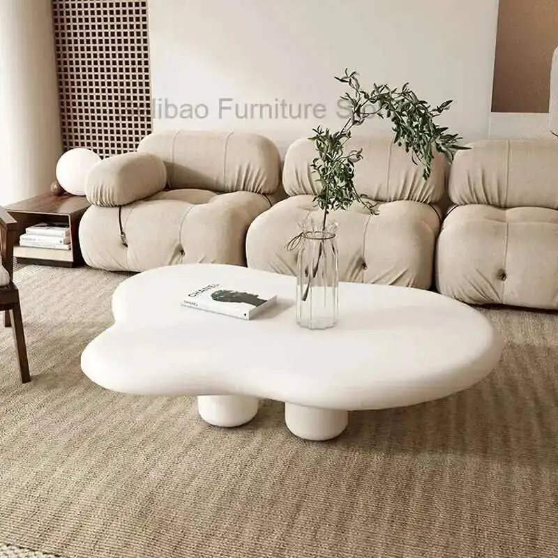 

Table MOMO Simple Nordic Cloud Modern Tea Small Household Living Room Shaped Table Cream Wabi-sabi Tea Table 100/120cm