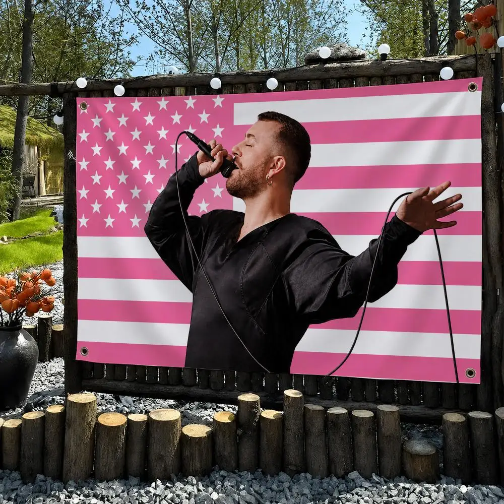 Sam S-smith Singer Flags Wall Hanging Outdoor Garage Room Decorative Fashion Gift Background