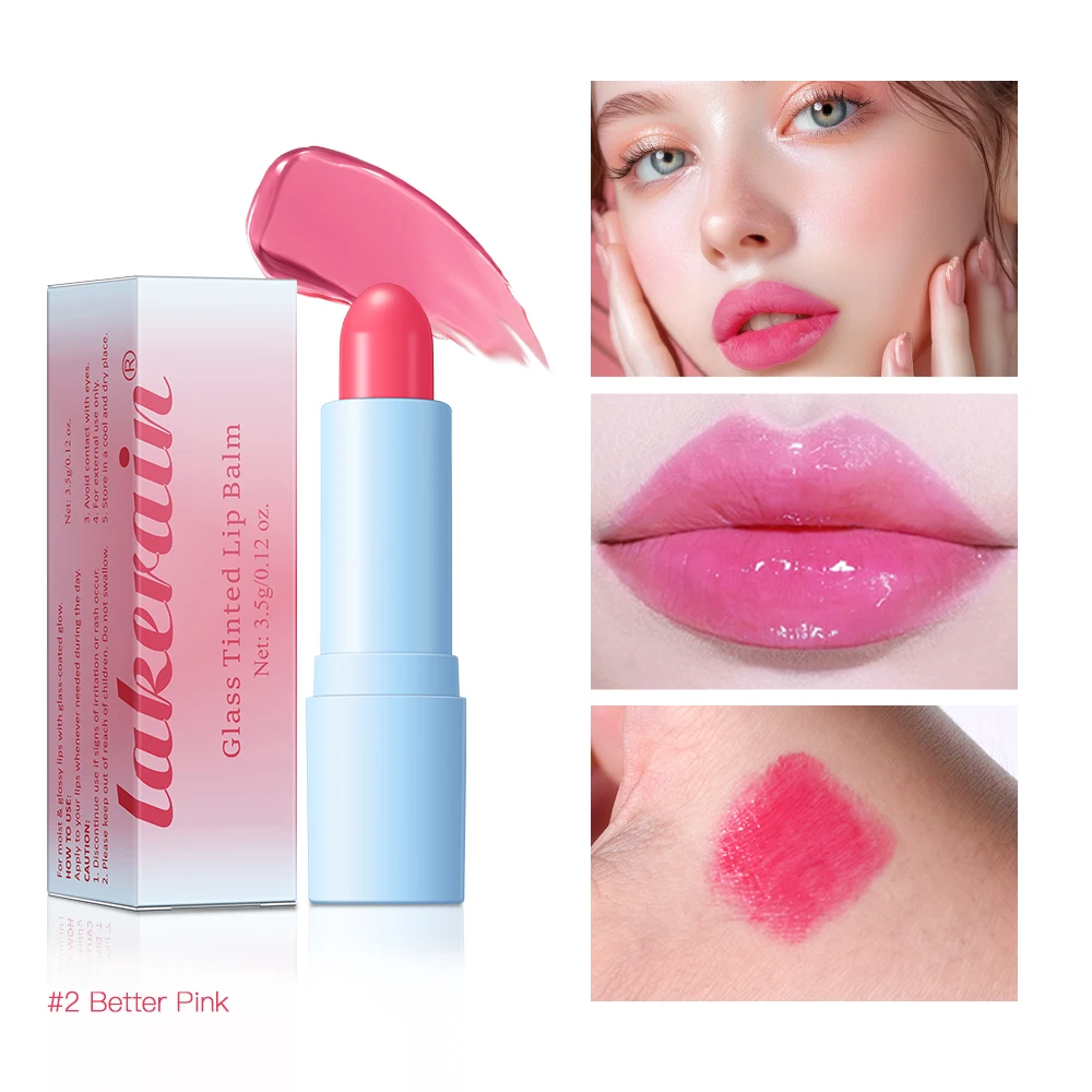 3 pz/set Set di balsamo per le labbra colorato in vetro Water Light Lip Gloss Stick idratante rossetto Tint Kit olio per le labbra idratazione profonda Shiny Textu