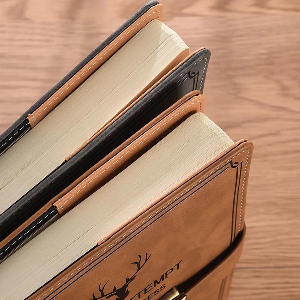 A5 360Pages Retro Password Book with Lock Diary Thickened Creative Hand Ledger Student Notepad Stationery Deer Head Notebook