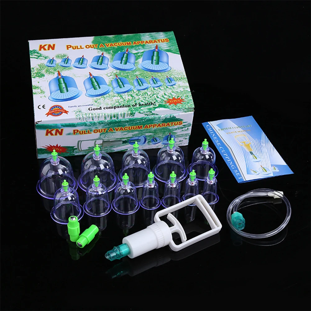 12pcs Chinese Health Care  Vacuum Body Cupping Therapy Cups Massage Set Personal Health Care Accessaries Supplies Tools