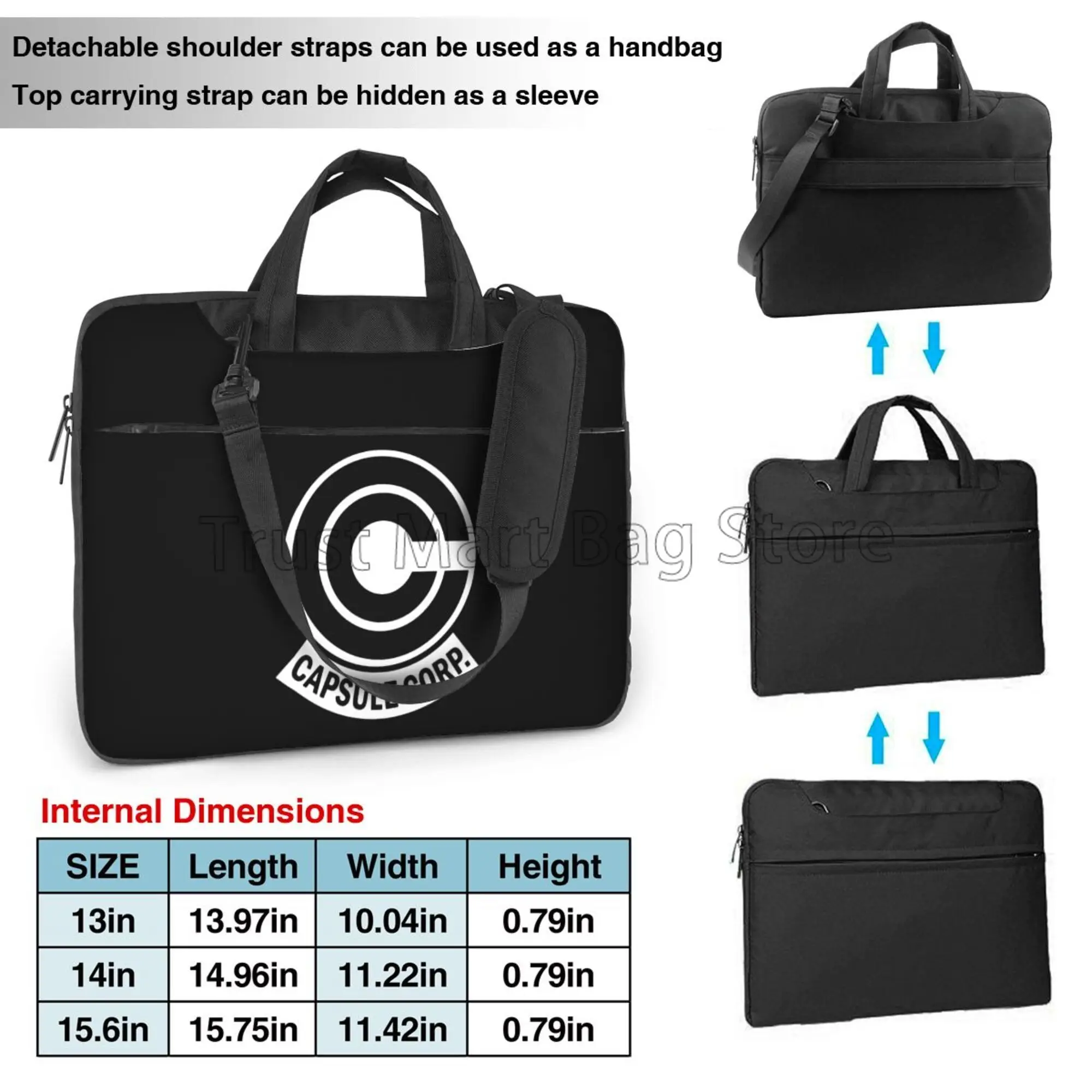 Cool Z Capsule Ii Corp Dragon Print Laptop Shoulder Bag Compatible with 13/14/15.6 Inches Carrying Case Computer PC Cover Pouch